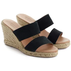 Abarca Shoes Alpargatas Con Cuñas^Alpargatas Cuna Piel Cabrera Negro