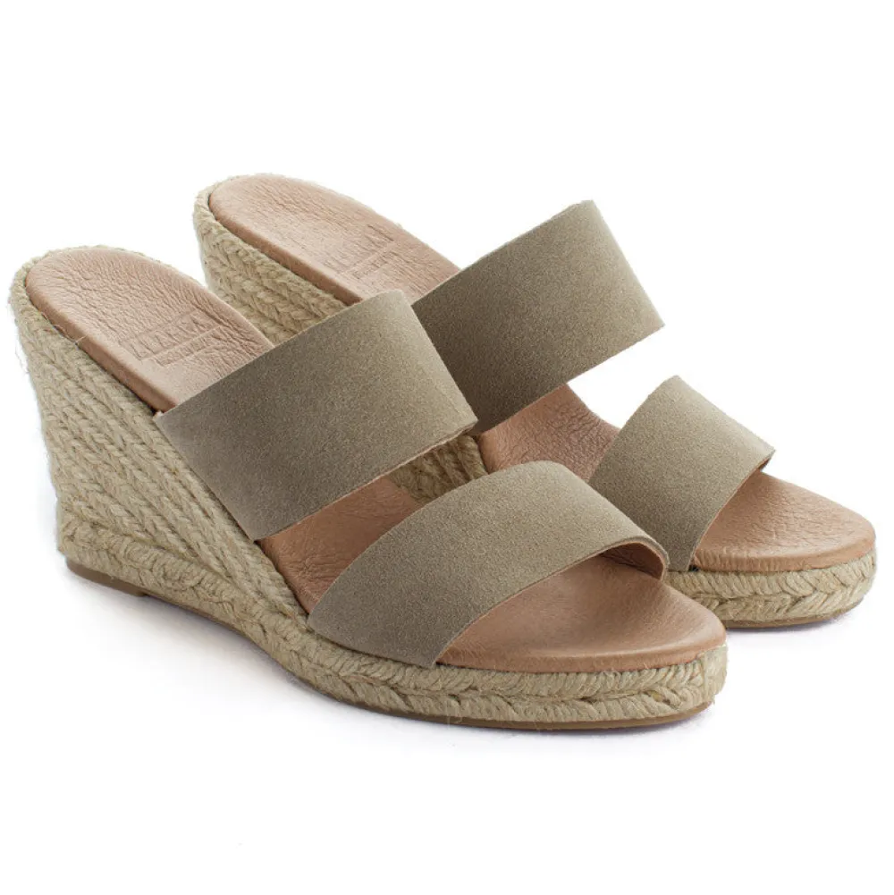 Abarca Shoes Alpargatas Con Cuñas^Alpargatas Cuna Piel Cabrera Piedra