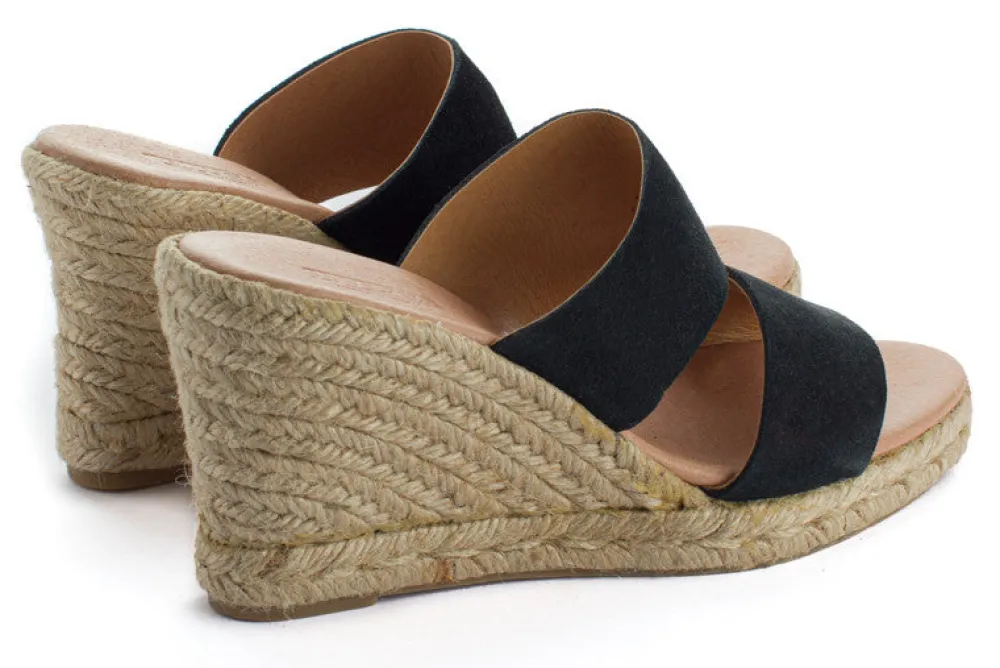 Abarca Shoes Alpargatas De Verano^Alpargatas Cuna Piel Cabrera Negro