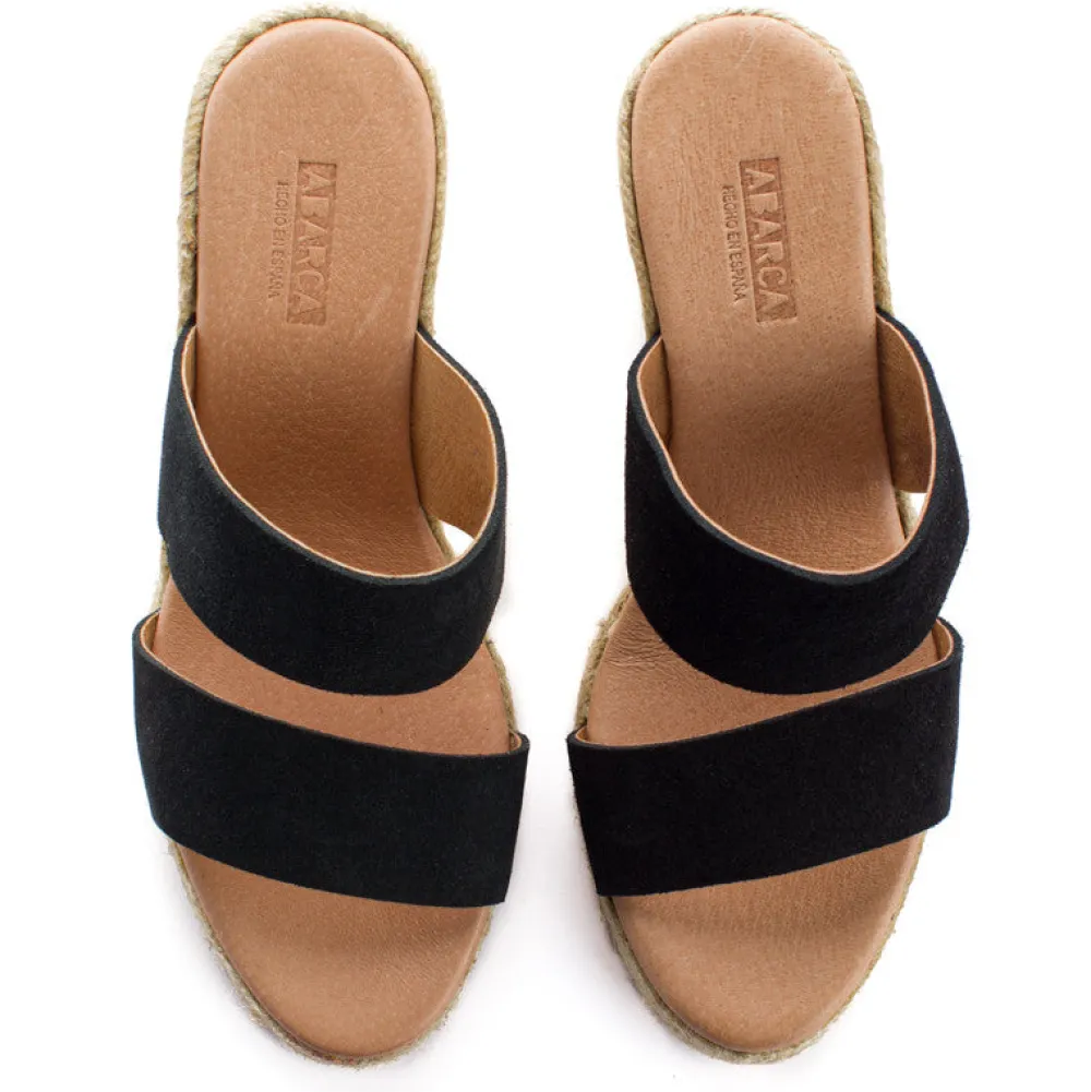 Abarca Shoes Alpargatas De Verano^Alpargatas Cuna Piel Cabrera Negro