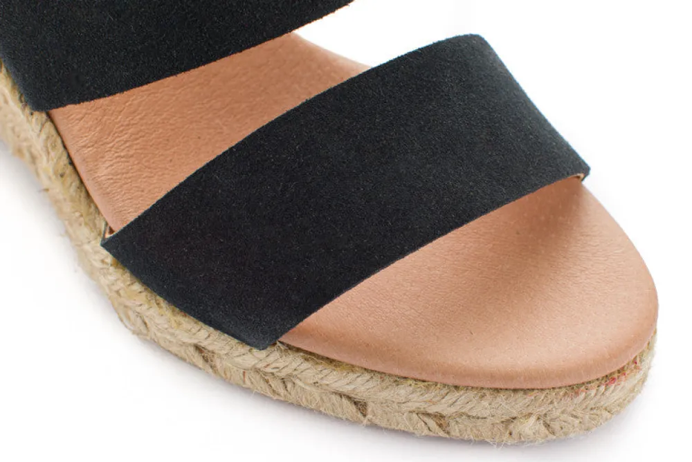 Abarca Shoes Alpargatas De Verano^Alpargatas Cuna Piel Cabrera Negro