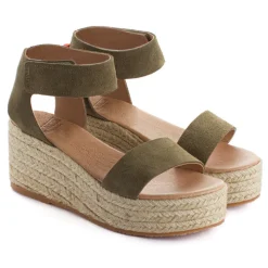 Abarca Shoes Alpargatas Con Cuñas^Alpargatas Cuna Piel Mallorca Kaki 717