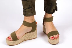 Abarca Shoes Alpargatas Con Cuñas^Alpargatas Cuna Piel Mallorca Kaki 717