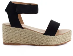 Abarca Shoes Alpargatas Con Cuñas^Alpargatas Cuna Piel Mallorca Negro