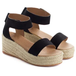Abarca Shoes Alpargatas Con Cuñas^Alpargatas Cuna Piel Mallorca Negro