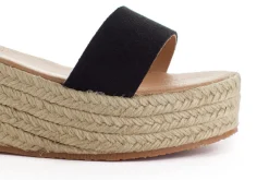 Abarca Shoes Alpargatas Con Cuñas^Alpargatas Cuna Piel Mallorca Negro
