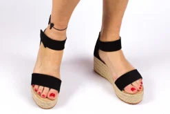 Abarca Shoes Alpargatas Con Cuñas^Alpargatas Cuna Piel Mallorca Negro