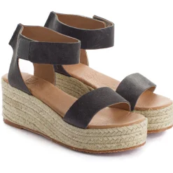 Abarca Shoes Alpargatas Con Cuñas^Alpargatas Cuna Piel Mallorca Gris