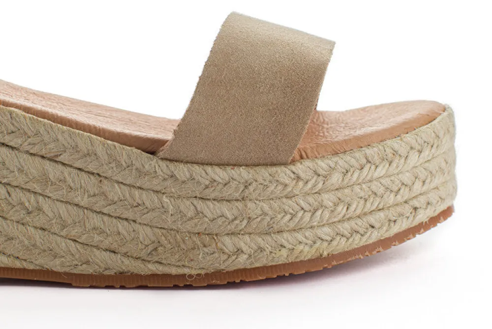Abarca Shoes Alpargatas Con Cuñas^Alpargatas Cuna Piel Mallorca Beige