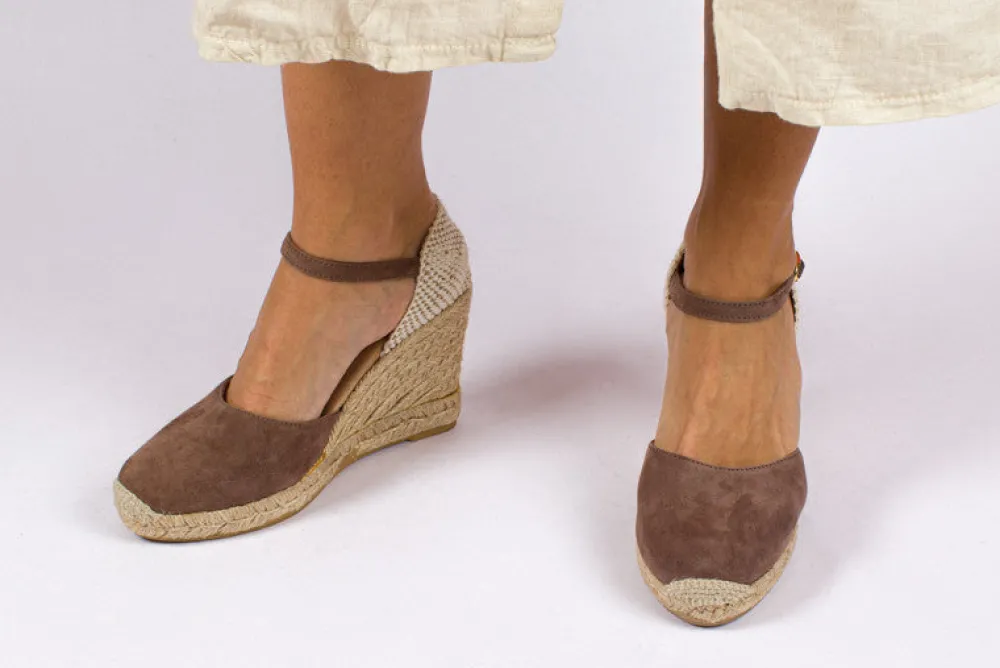 Abarca Shoes Alpargatas Con Cuñas^Alpargatas Cuna Piel Radel Topo