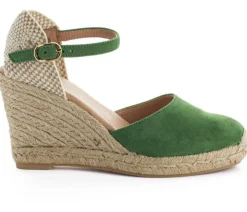 Abarca Shoes Alpargatas Con Cuñas^Alpargatas Cuna Piel Radel Verde