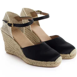 Abarca Shoes Alpargatas Con Cuñas^Alpargatas Cuna Raso Radel Negro