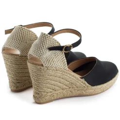Abarca Shoes Alpargatas Con Cuñas^Alpargatas Cuna Raso Radel Negro