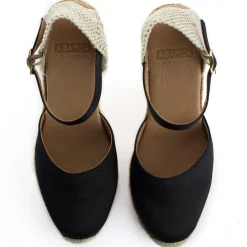 Abarca Shoes Alpargatas Con Cuñas^Alpargatas Cuna Raso Radel Negro