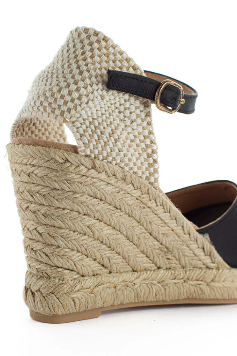 Abarca Shoes Alpargatas Con Cuñas^Alpargatas Cuna Raso Radel Negro