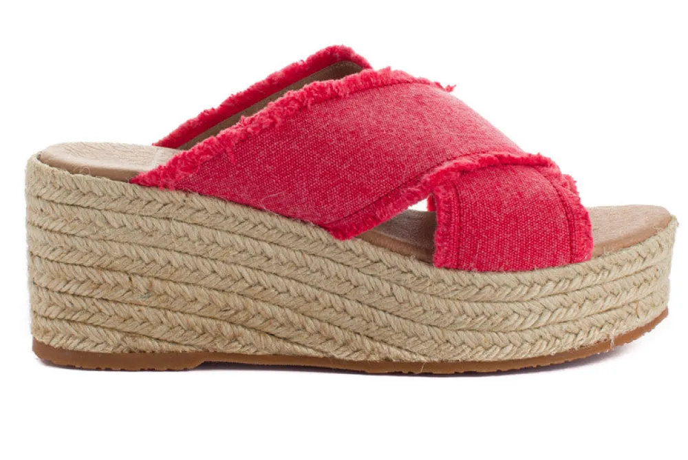 Abarca Shoes Alpargatas Con Cuñas^Alpargatas Cuna Rodas Bermellon