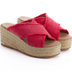 Abarca Shoes Alpargatas Con Cuñas^Alpargatas Cuna Rodas Bermellon