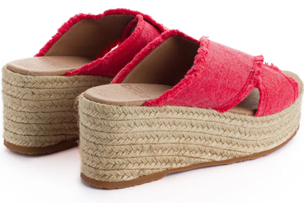 Abarca Shoes Alpargatas Con Cuñas^Alpargatas Cuna Rodas Bermellon
