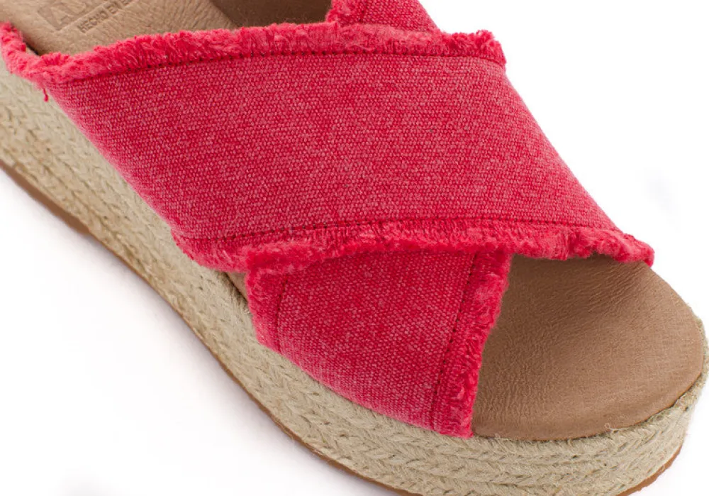 Abarca Shoes Alpargatas Con Cuñas^Alpargatas Cuna Rodas Bermellon