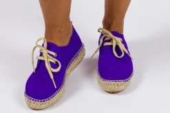 Abarca Shoes Alpargatas Con Cordones^Blucher Piel Azul Klein
