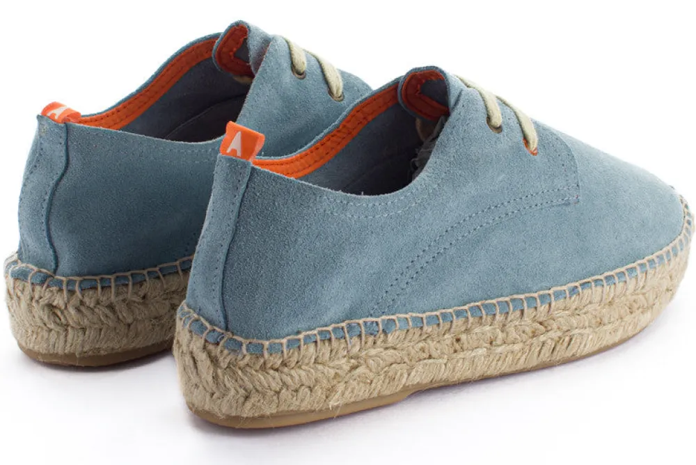 Abarca Shoes Alpargatas Con Cordones^Blucher Piel Celeste