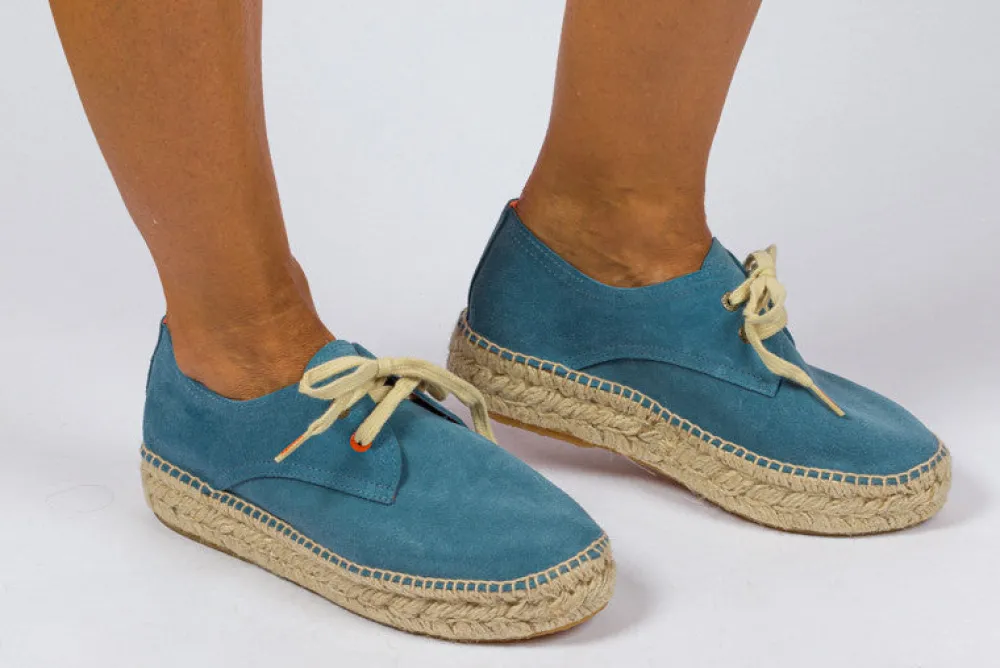 Abarca Shoes Alpargatas Con Cordones^Blucher Piel Cielo