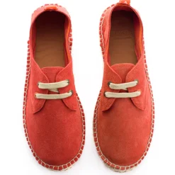 Abarca Shoes Alpargatas Con Cordones^Blucher Piel Coral