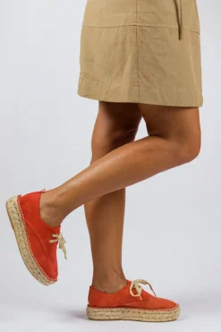 Abarca Shoes Alpargatas Con Cordones^Blucher Piel Coral