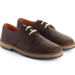 Abarca Shoes Zapatos De Piel^Blucher Piel Encerada Cafe