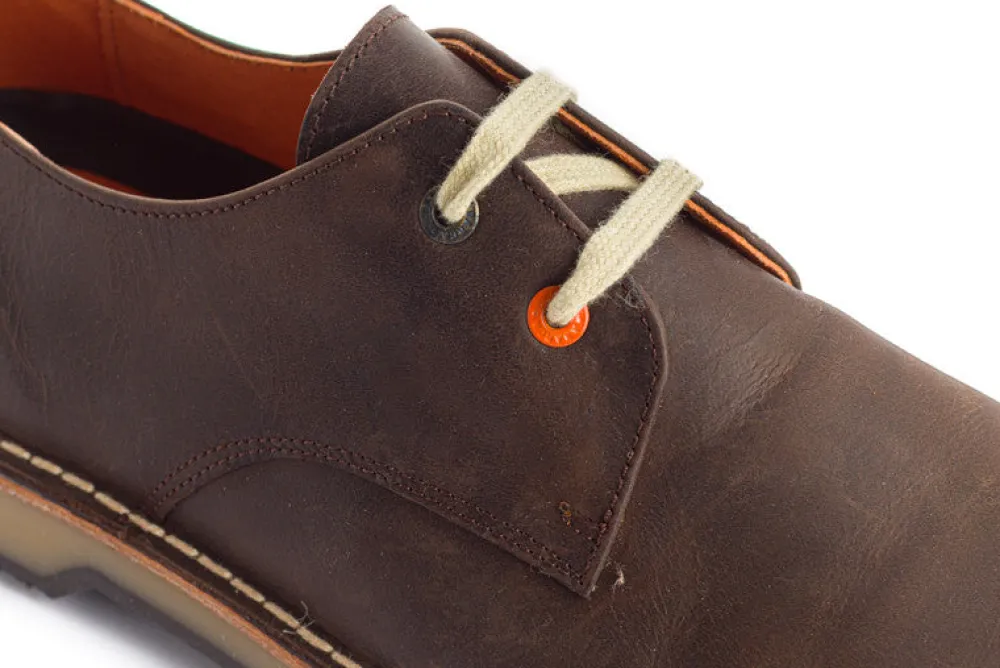 Abarca Shoes Zapatos Blucher^Blucher Piel Encerada Cafe
