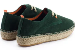 Abarca Shoes Alpargatas Con Cordones^Blucher Piel Esmeralda