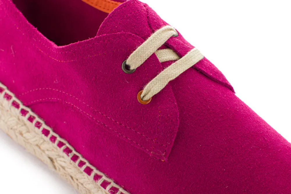 Abarca Shoes Alpargatas Con Cordones^Blucher Piel Fucsia