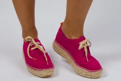 Abarca Shoes Alpargatas Con Cordones^Blucher Piel Fucsia