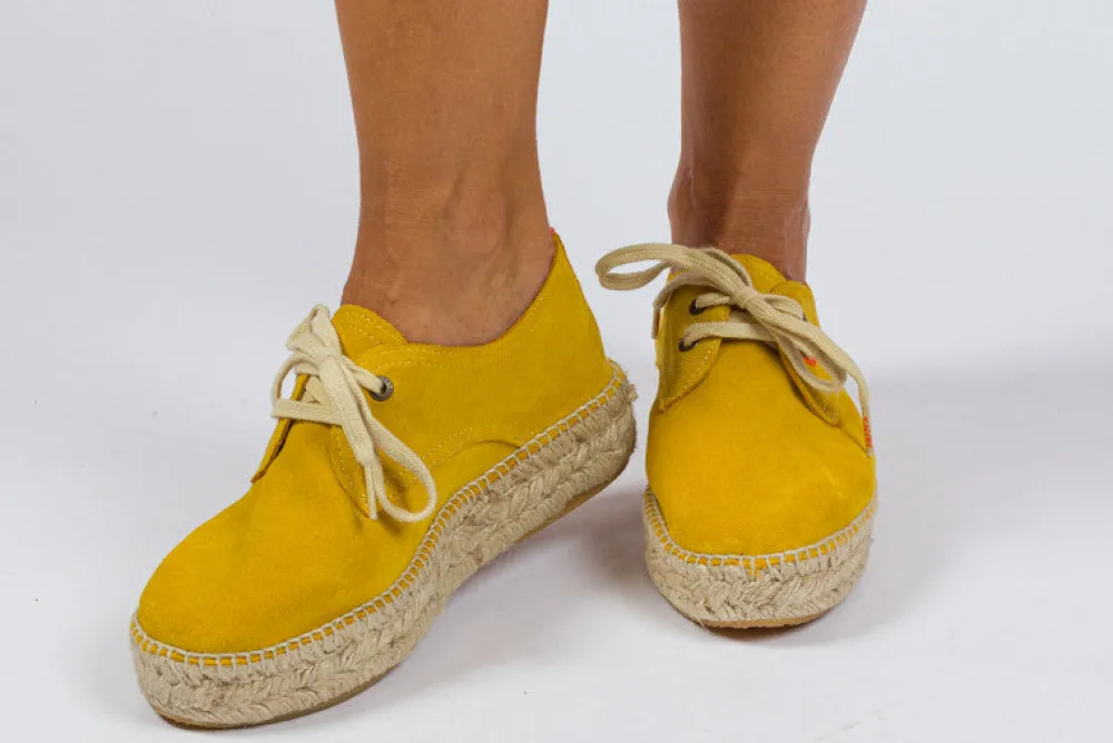 Abarca Shoes Alpargatas De Verano^Blucher Piel Limon