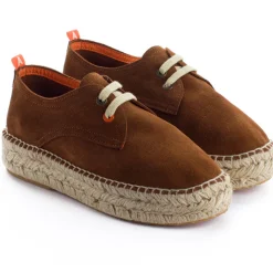 Abarca Shoes Alpargatas De Verano^Blucher Piel Marron 294