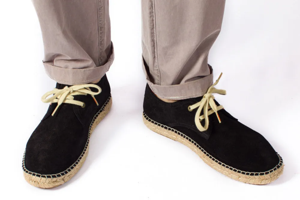 Abarca Shoes Alpargatas De Verano^Blucher Piel Negro