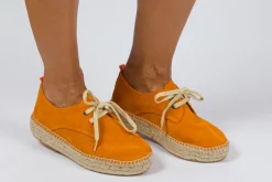 Abarca Shoes Alpargatas Con Cordones^Blucher Piel Orange