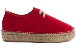 Abarca Shoes Alpargatas De Verano^Blucher Piel Rojo 556