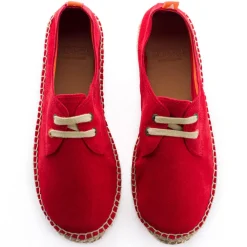 Abarca Shoes Alpargatas De Verano^Blucher Piel Rojo 556