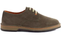 Abarca Shoes Zapatos Blucher^Blucher Piel Serraje Gris Verde