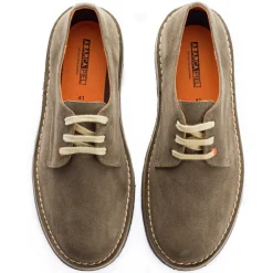 Abarca Shoes Zapatos De Piel^Blucher Piel Serraje Gris Verde
