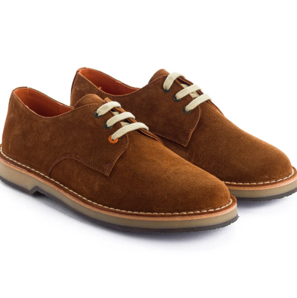 Abarca Shoes Zapatos De Piel^Blucher Piel Serraje Marron