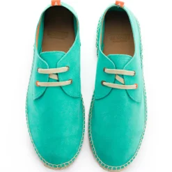 Abarca Shoes Alpargatas De Verano^Blucher Piel Turquesa
