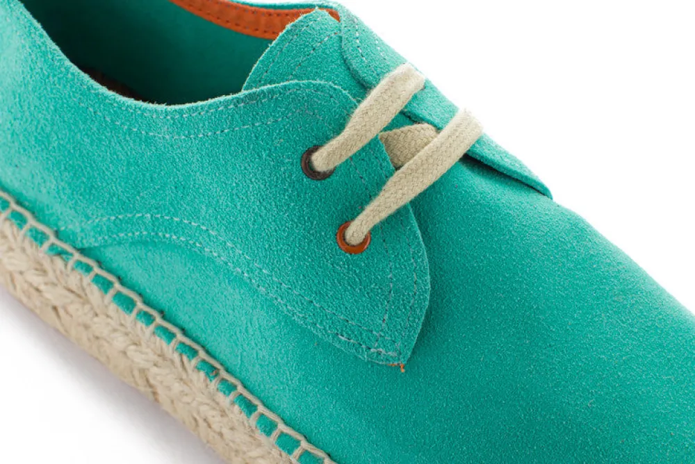 Abarca Shoes Alpargatas Con Cordones^Blucher Piel Turquesa