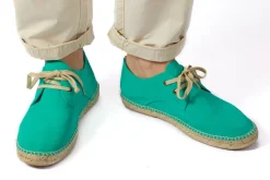 Abarca Shoes Alpargatas Con Cordones^Blucher Piel Turquesa