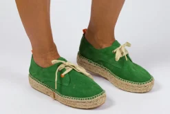 Abarca Shoes Alpargatas Con Cordones^Blucher Piel Verde