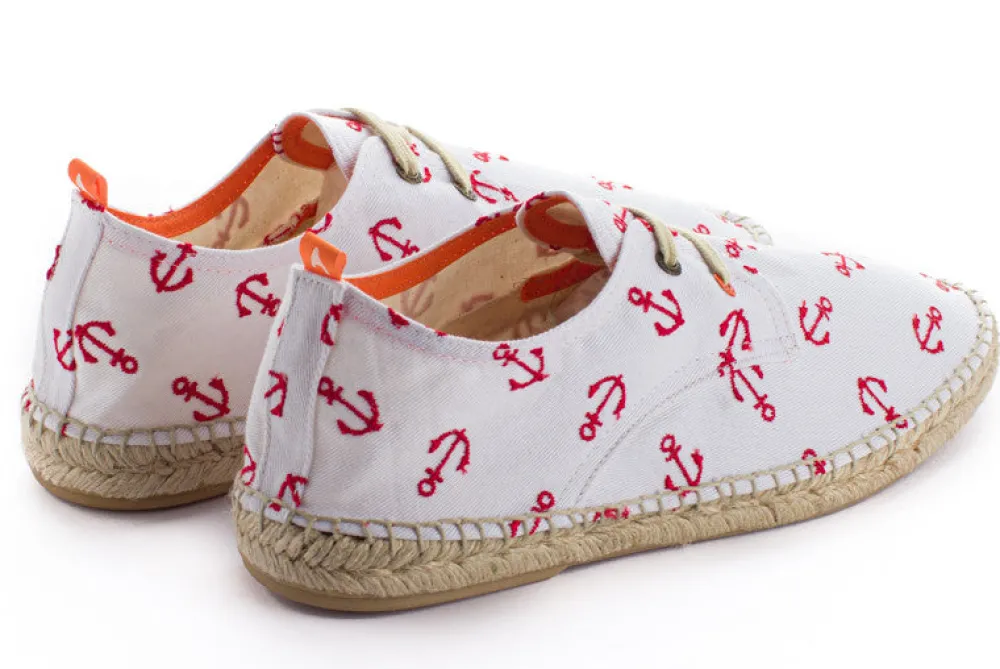 Abarca Shoes Alpargatas Con Cordones^Blucher Terra Anclas Blanco