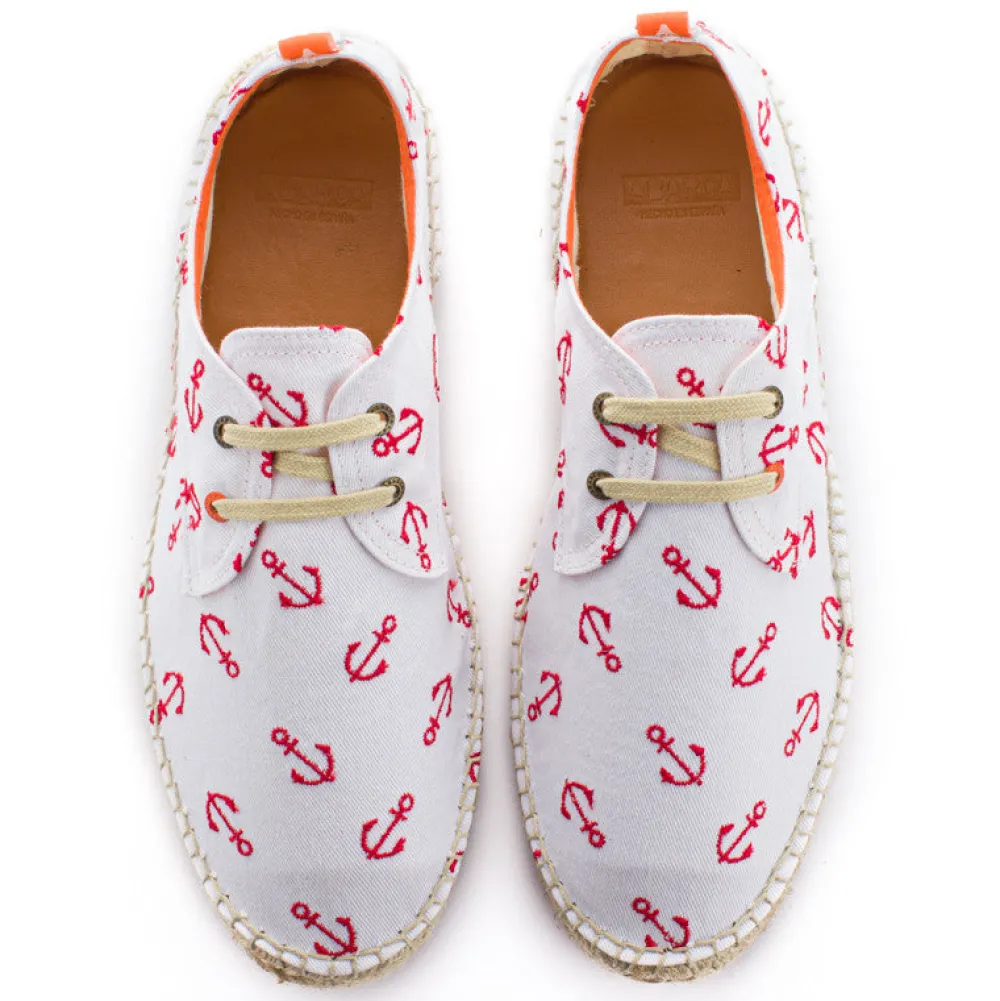 Abarca Shoes Alpargatas Con Cordones^Blucher Terra Anclas Blanco