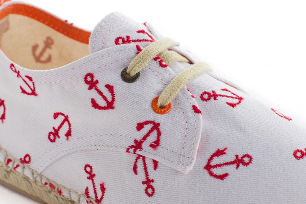 Abarca Shoes Alpargatas Con Cordones^Blucher Terra Anclas Blanco