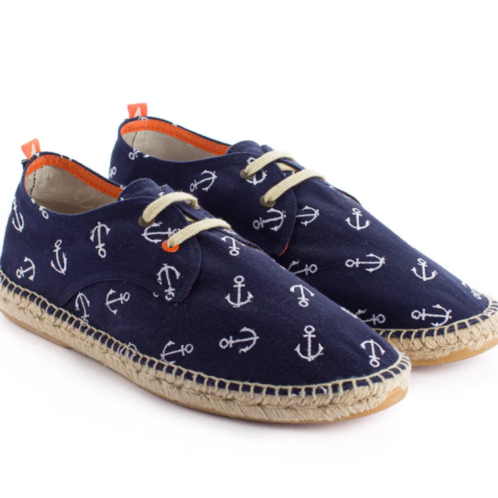 Abarca Shoes Alpargatas Con Cordones^Blucher Terra Anclas Marino